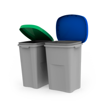Load image into Gallery viewer, EMgreen 50l recycle bin with green lid, 40 x 33 x 56,7 cm | made with recycled plastic