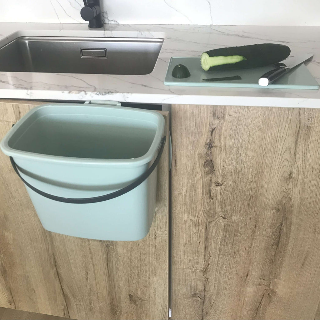 Kubai 7L Trash Can Terracota | Ideal for Food Waste | Mounts on Kitchen Cabinet Door