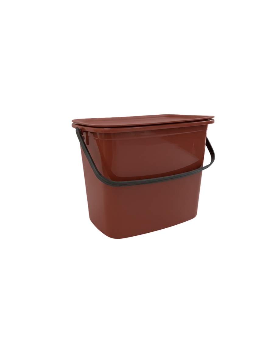 Kubai 7L Trash Can Terracota– Ideal for Food Waste –Mounts on Kitchen Cabinet Door