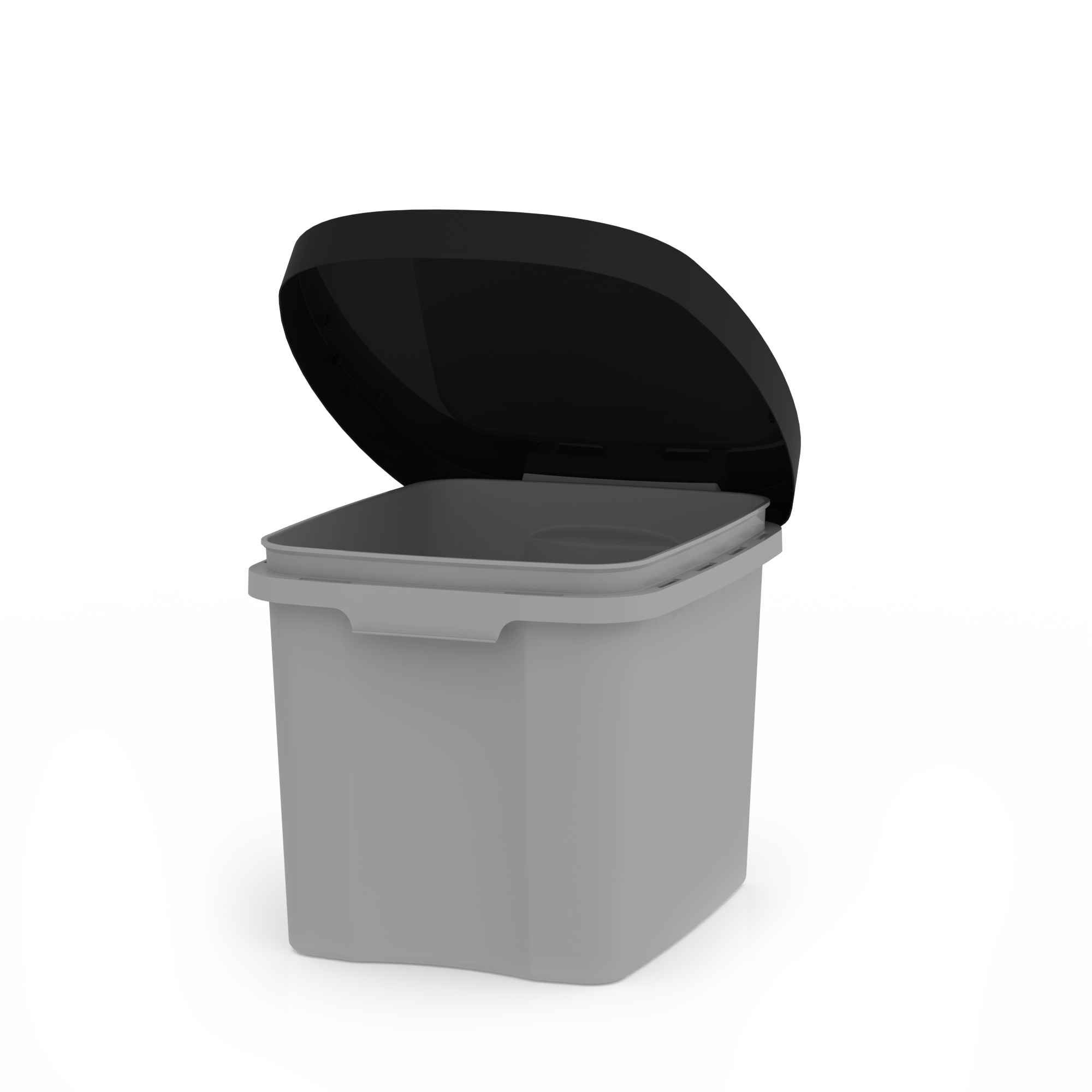 EMgreen recycling waste bin with black lid, 30l | made of recycle plastic