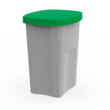 Load image into Gallery viewer, EMgreen 50l recycle bin with green lid, 40 x 33 x 56,7 cm | made with recycled plastic
