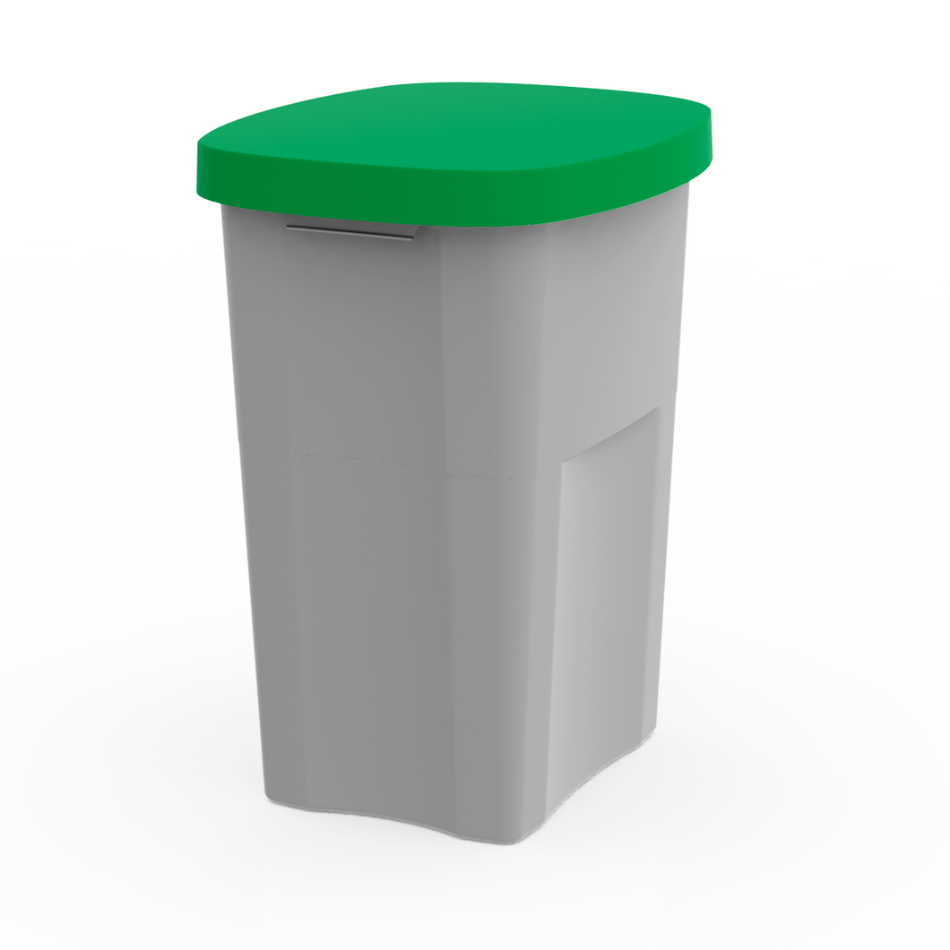 EMgreen 50l recycle bin with green lid, 40 x 33 x 56,7 cm | made with recycled plastic