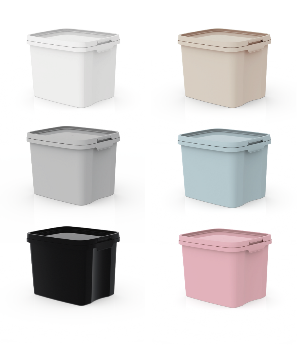 25l and 30l EMstore boxes with lid | black